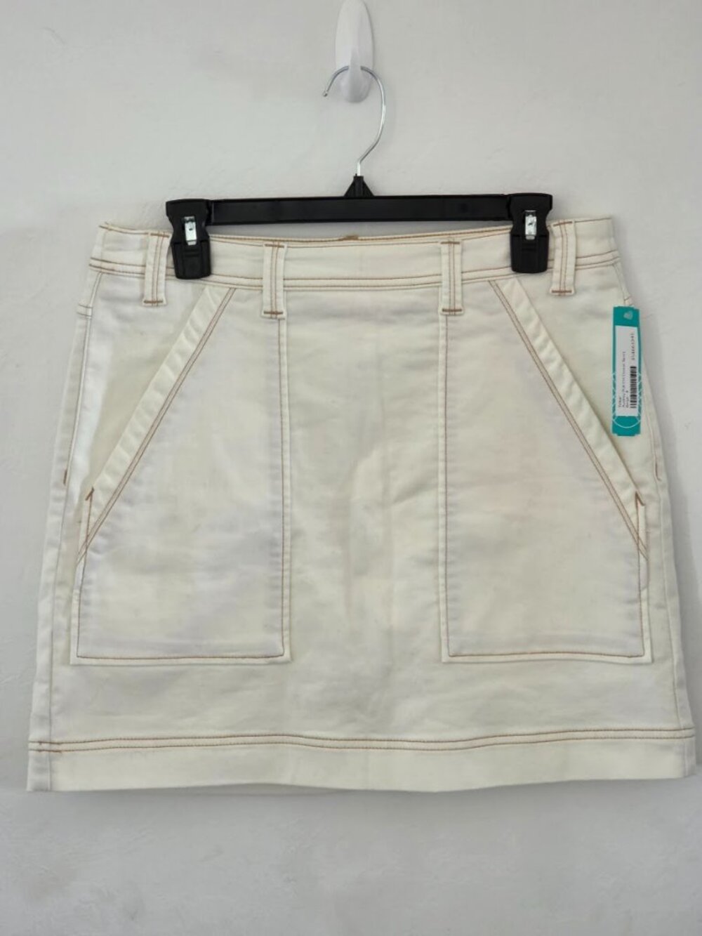 NWT Tribal Audrey Comfort Stretch Denim Skort Cocomilk Off-White Size 8